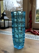 Wazon PRL optyczny HSG Ząbkowice Bogdan Kupczyk turkusowy