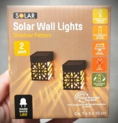 Oświetlenie Ogrodowe Solarne Kinkiety ścienne z pięknym wzorem – 2 szt