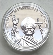 10 ZŁ 100. rocznica urodzin Jana Pawła II Relief 2020 Ag Uncja Proof