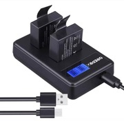 Zestaw do kamer sportowych 2 baterie + ładowarka 