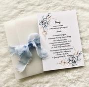 Zaproszenie chłopiec z wstążką