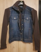 Kurtka Sweter z Jeansową wstawką r. L