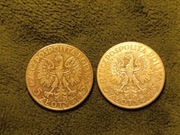 Głowa kobiety, 5 zł zestaw monet 1933 i 1934 srebro IIRP