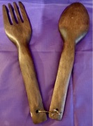 SZTUKA Afryki Rzeźbione Afrykańskie sztućce