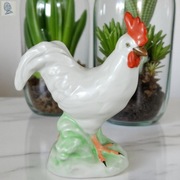 New Look Kogut biały Herend Węgry lata 70te wys.14cm