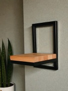 Kwietnik Loft stal+naturalne drewno dąb stalowyart