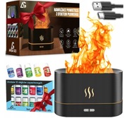 NAWILŻACZ POWIETRZA DYFUZOR LAMPKA NOCNA LED EFEKT PŁOMIENIA KOMINEK OLEJKI