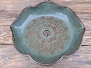 Umywalka nablatowa marokańska, turkusowa, morska, arabeska, malowana