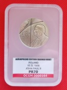 10 ZŁOTYCH 1999 - PAPIEŻ PIELGRZYM - GRADING GCN PR70 !!!