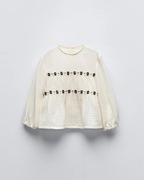 Koszula Zara 116 bawełna muslinowa z haftem kwiatki bluzka