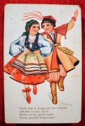 Przedwojenna pocztówka. Tańce polskie. J. Wesołowski