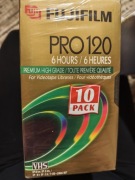Zestaw 10 kaset VHS Fujifilm Pro 120 Premium High Grade – NOWE FOLIA