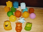 Miękkie gumowe KLOCKI SENSORYCZNE Zestaw 17 szt