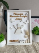 Komunia prezent od chrzestnych ramka aniołki anioł