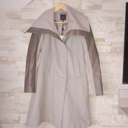 Next Nowy Płaszczyk Wełniany Wstawką z Eko Skóry M