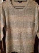 Sweter w pasy z cekinami F&F