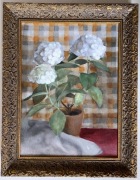 Hortensje, przedwojenny obraz olejny z domu aukcyjnego, szkoła wileńska