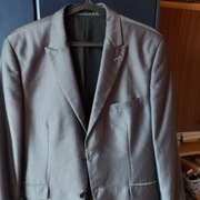 Super garnitur męski Angelo Lutrico szaro-srebrny, cieńszy roz 52 / XL