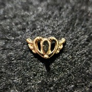 Ozdoby 3d, biżuteria z cyrkoniami, charms - heart, 1szt.