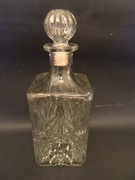 Karafka szklana prl, Ząbkowice? szkło prl, vintage, karafka 0,7 l