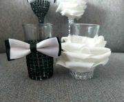 Kieliszki ślubne cyrkonie 25ml kwiaty szkło