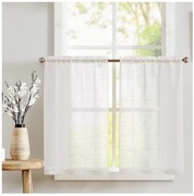 Zestaw 2 Sztuk Zazdrostek Firany Rustykalne 115dł. x 65szer. cm