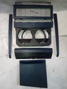 Zestaw konsola 2 DIN niebieskie Aluminium.Stojak napoje,ramka.vw Golf,Bora