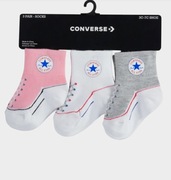 Skarpetki Converse 3 pary Lightweight Ankle 2-4 lata