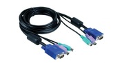 KABEL KVM 1X VGA M/F + 2X PS/2 M/M 1,8M. D-link