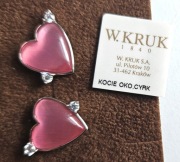 Kolczyki srebrne KRUK Czułość, Serce Cyrkonie 4,20 g