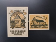 2 Banknoty Notgeld 25/50 Fenigów 1922 Warin Meklemburgia Niemcy Reutergeld 