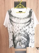 Biało szara bluzka na krótki rękaw, t-shirt rozmiar L