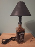 Lampka lampa nocna - butelka whisky Jack Daniel's czarna czarny klosz 40cm