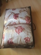 Zestaw nowy Kołdra rehabilitacyjna 2poduszki wełna lama alpaka ecru satyna