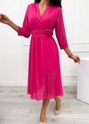 Zwiewna sukienka fuksja rozmiar SM