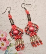 Kolczyki boho etno etniczne makramowe makrama plecione handmade