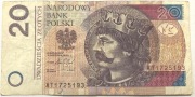 Banknot 20 zł  2016 rok unikat AT 1725193