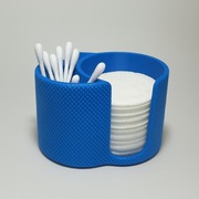 Niebieski organizer na patyczki i waciki kosmetyczne