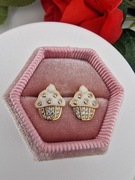 Śliczne kolczyki złote Stal chirurgiczna 316L 