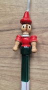 Figurka drewniana długopis vintage Pinokio włoski retro Pinnochio