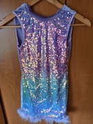 Sukienka 7 lat 8 lat fioletowa ombre tęczowa cekiny