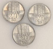 20 zł wieżowiec i kłosy komplet 1973, 1974 i 1976 rok