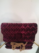 Torebka welurowa burgund