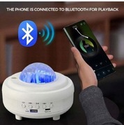 Lampka nocna led projektor gwiazd rzutnik zorza nieba głośnik bluetooth