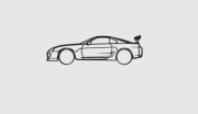 Toyota Supra Obrys na ścianę 60x158,5 Druk 3D, model dla Fana marki