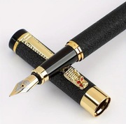 Biznesowe pióro z tłoczkiem Czarno Perłowe Smok 