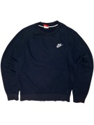 Granatowa bluza bez kaptura Crewneck nike logo haft adidas retro 90s