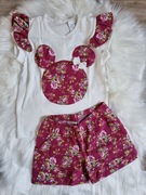 Komplet letni minnie kwiatowy Rozmiar 110 nowy 