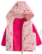 Kamizelka bezrękawnik pikowany w jednorożce i bluza polarowa komplet r 80