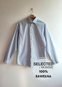 Koszula męska Selected Homme 100% bawełna slim fit S 38 elegancka na okazję